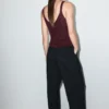 Top en maille lurex à col en V