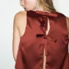 Top en satin avec nœuds