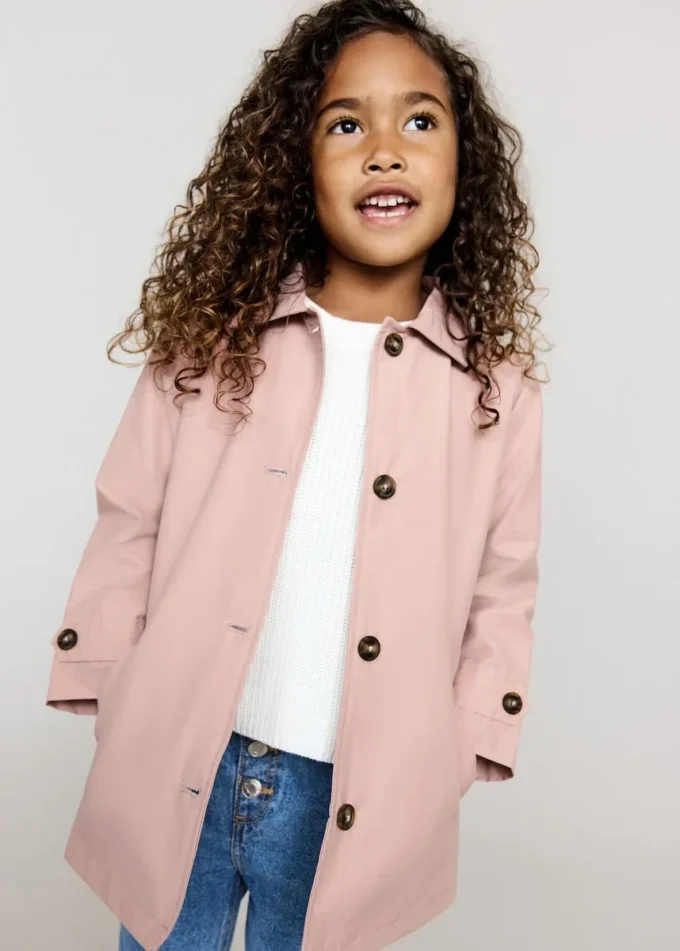 Trench-coat boutonné en coton