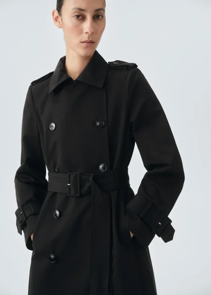 Trench-coat classique 100 % coton