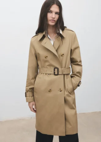 Trench-coat classique avec ceinture