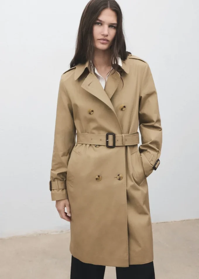 Trench-coat classique avec ceinture