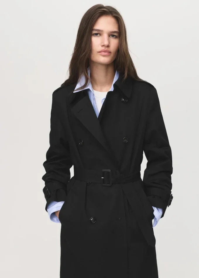 Trench-coat classique avec ceinture