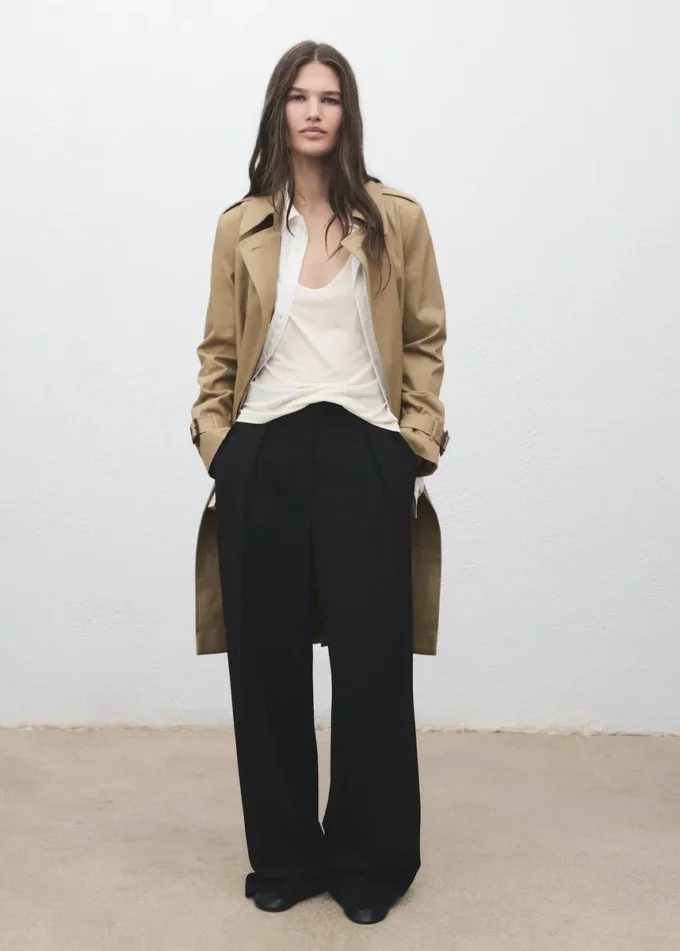 Trench-coat classique avec ceinture