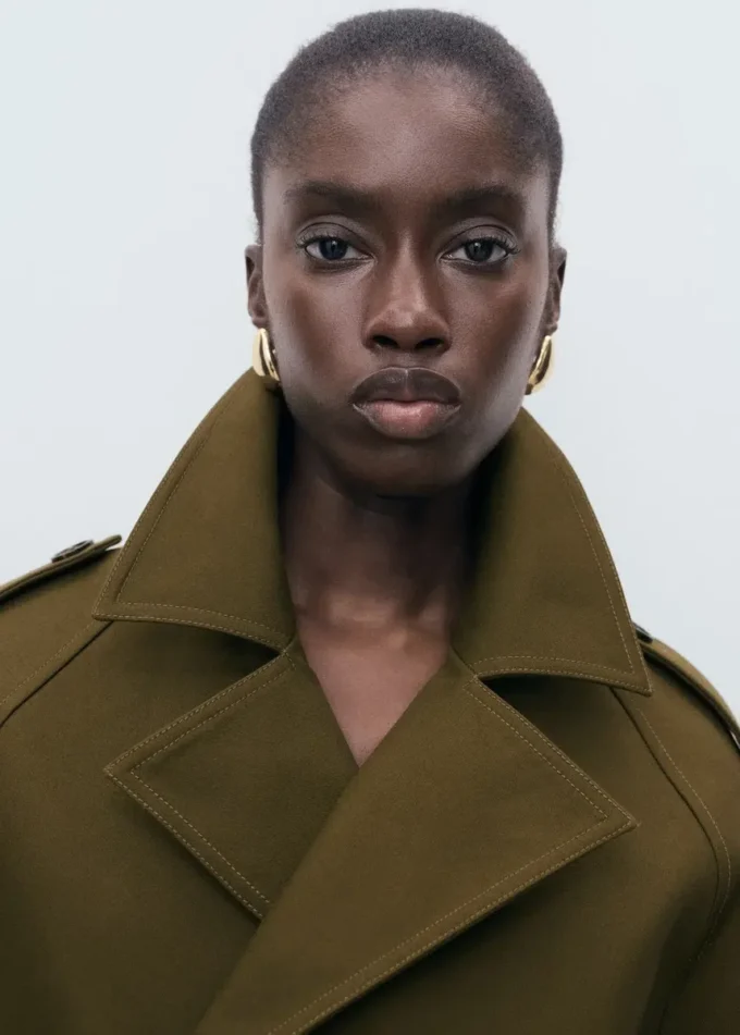 Trench-coat court oversize à double boutonnage Trench-coat court oversize à double boutonnage