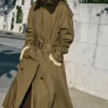 Trench-coat croisé avec col en velours côtelé
