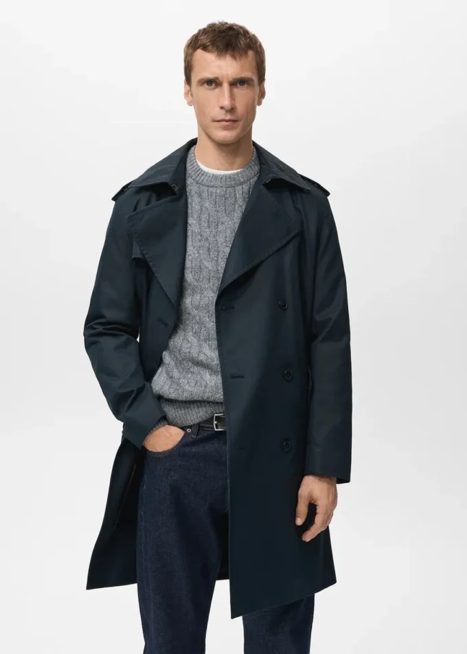 Trench-coat imperméable avec ceinture