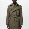 Trench-coat imperméable avec ceinture