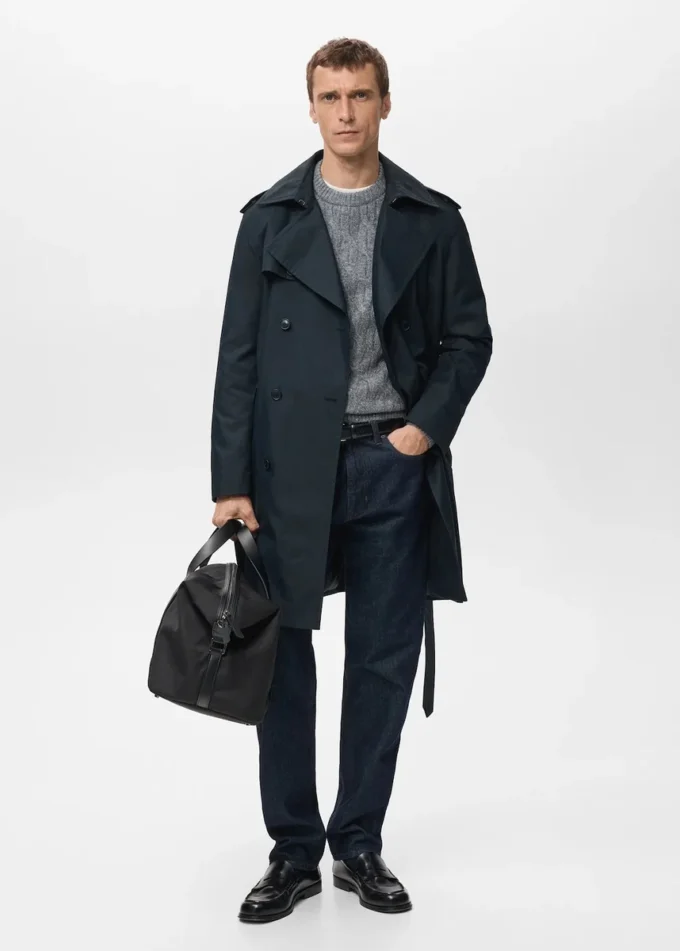 Trench-coat imperméable avec ceinture
