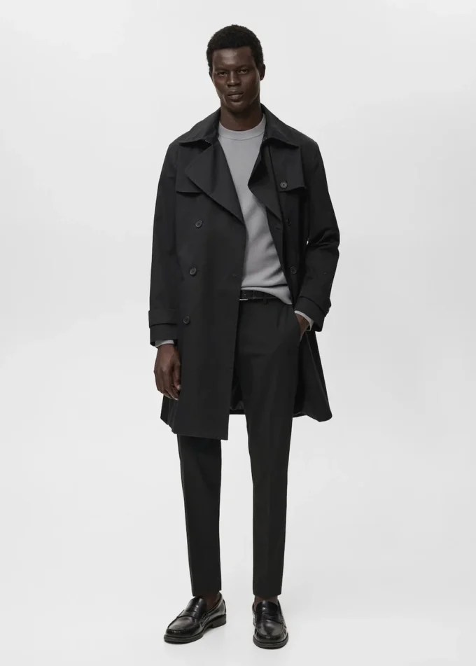 Trench-coat imperméable avec ceinture