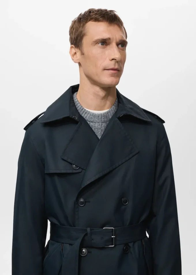 Trench-coat imperméable avec ceinture