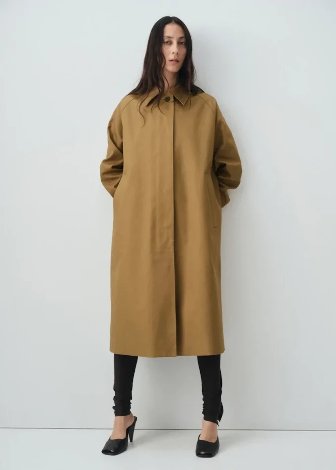 Trench-coat long 100 % coton
