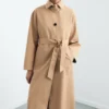 Trench-coat long avec ceinture