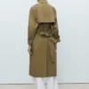 Trench-coat long à double boutonnage