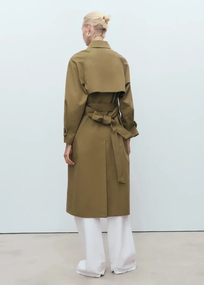 Trench-coat long à double boutonnage