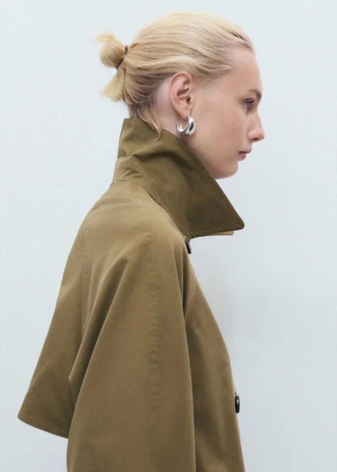 Trench-coat long à double boutonnage