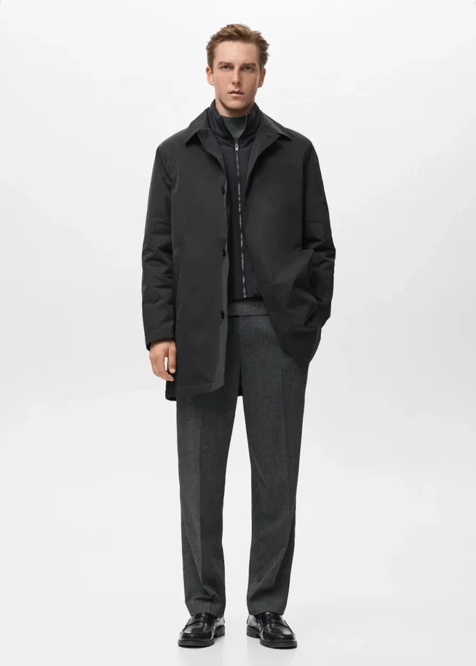 Trench-coat matelassé déperlant