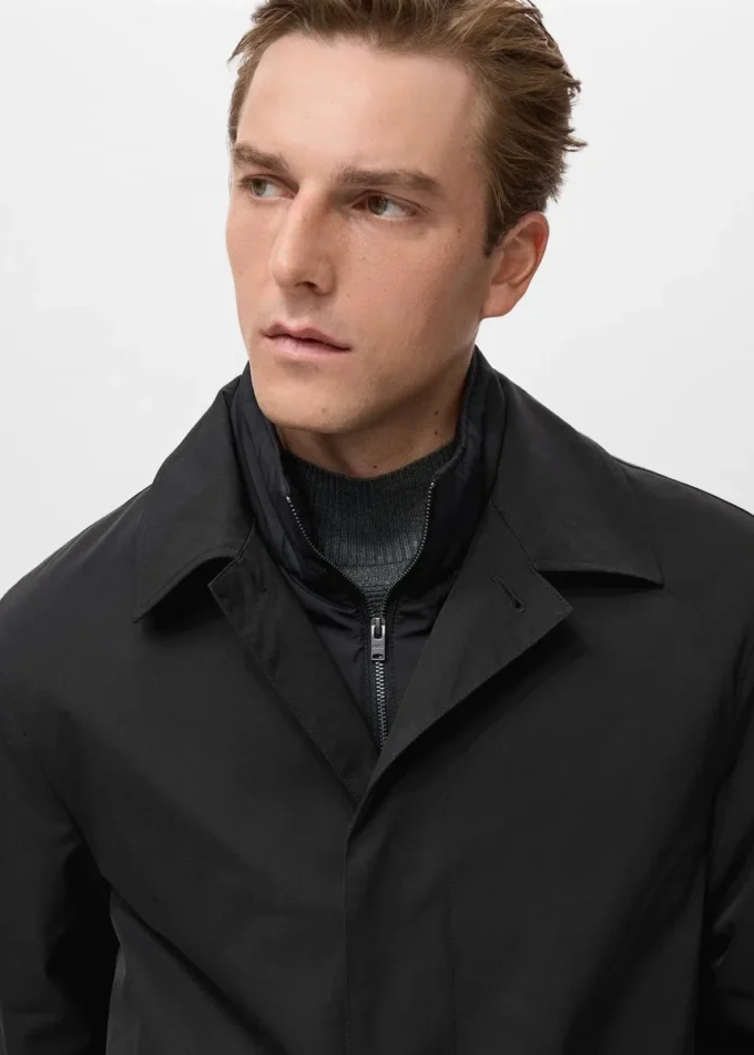 Trench-coat matelassé déperlant