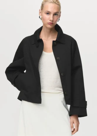 Trench court oversize à épaulettes