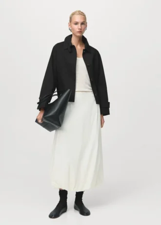Trench court oversize à épaulettes