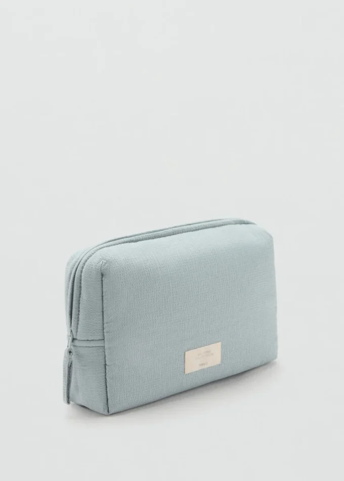 Trousse à cosmétiques en coton texturé