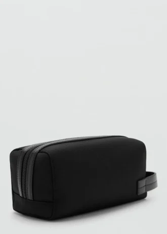 Trousse de toilette avec détails en cuir