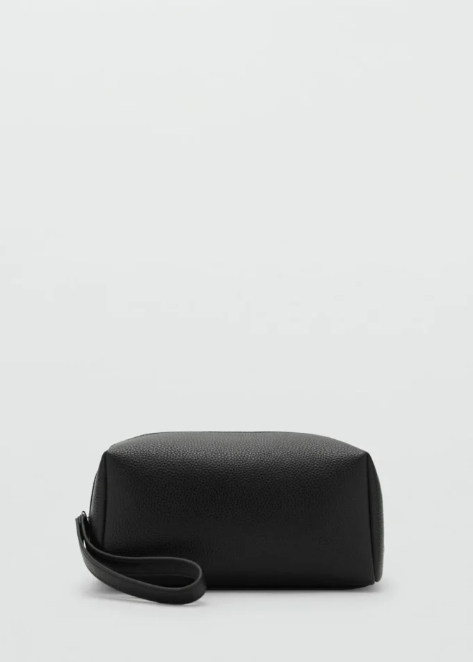 Trousse de toilette à bandoulière contrastée