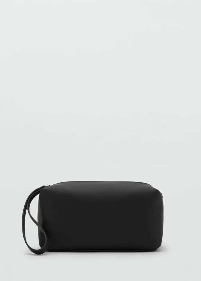 Trousse de toilette à bandoulière contrastée