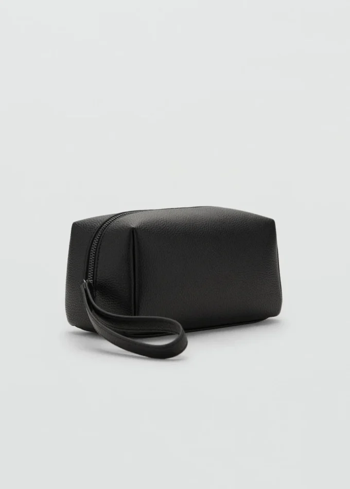 Trousse de toilette à bandoulière contrastée