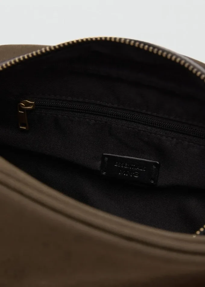 Trousse de toilette en coton avec détails en cuir