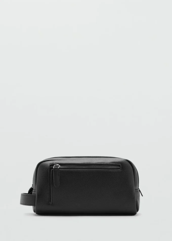 Trousse de toilette zippée grainée