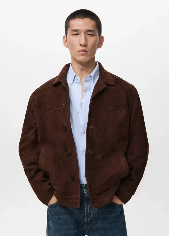 Veste 100 % cuir avec poches