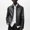 Veste 100 % cuir avec poches