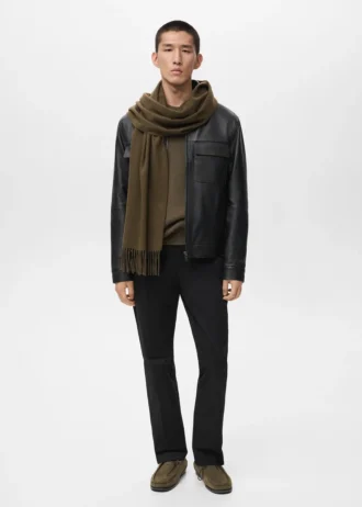 Veste 100 % cuir avec poches