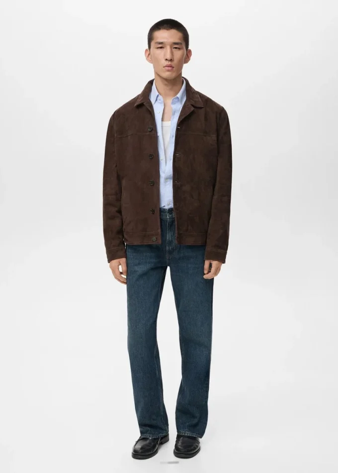Veste 100 % cuir avec poches
