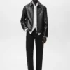 Veste 100 % cuir avec poches