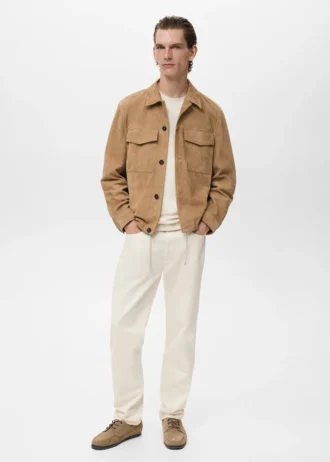 Veste 100 % cuir avec poches