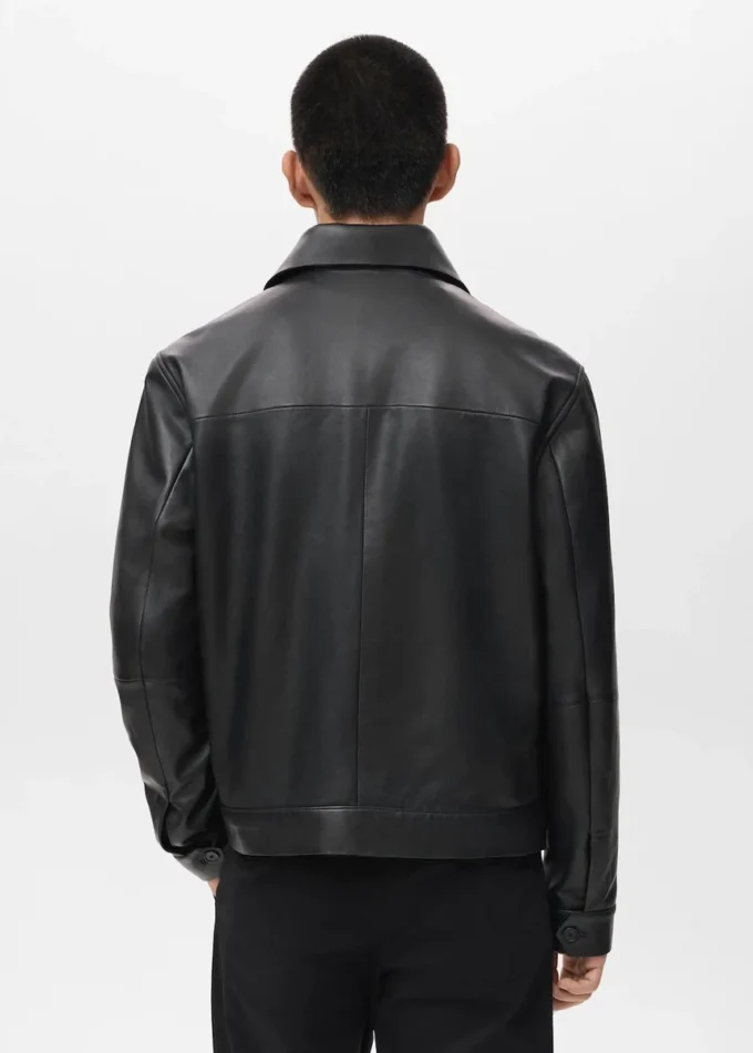Veste 100 % cuir avec poches