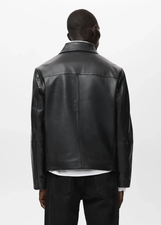 Veste 100 % cuir avec poches