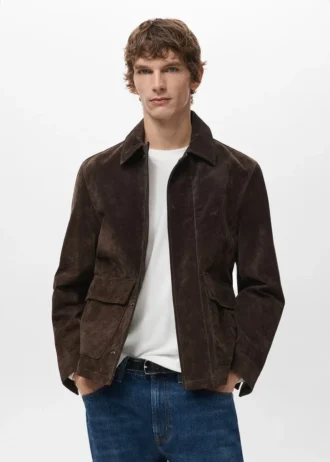 Veste 100 % cuir suédé