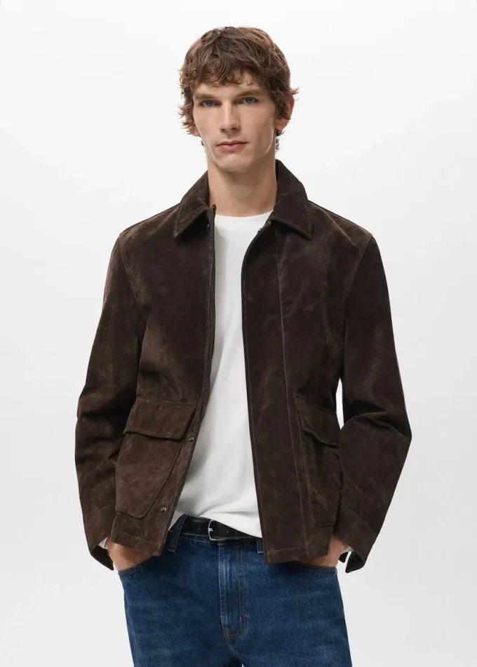Veste 100 % cuir suédé