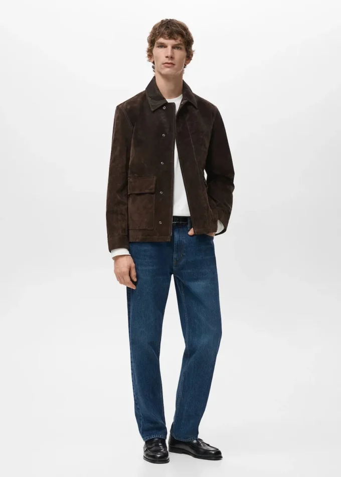 Veste 100 % cuir suédé
