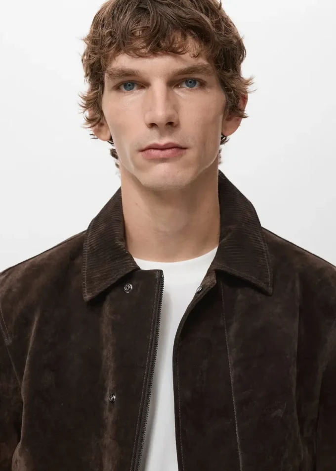 Veste 100 % cuir suédé
