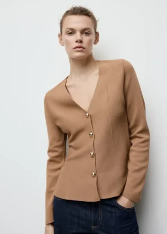 Veste ajustée en maille avec boutons
