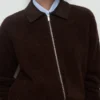 Veste bouclée avec col en velours côtelé