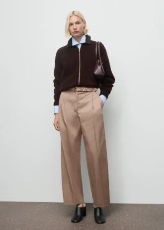 Veste bouclée avec col en velours côtelé