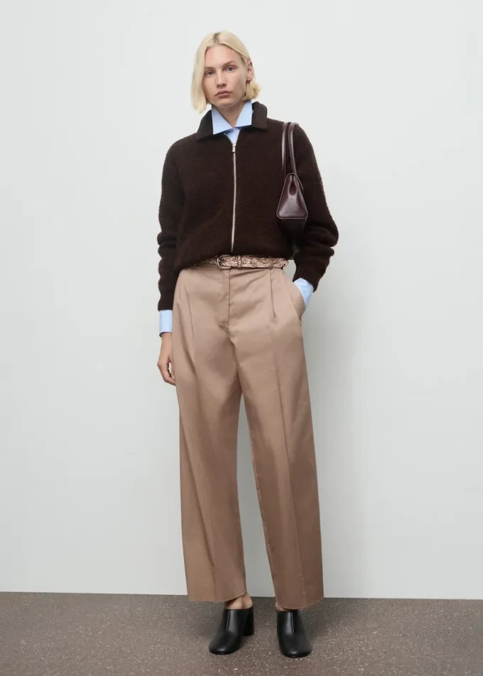Veste bouclée avec col en velours côtelé