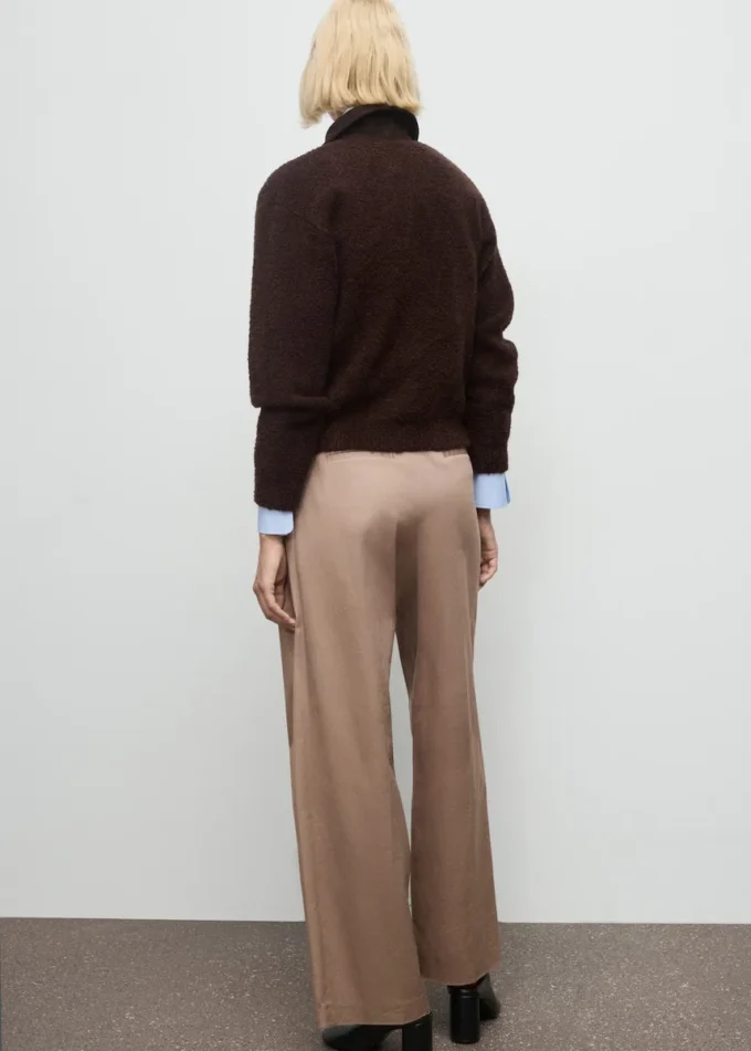 Veste bouclée avec col en velours côtelé