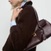 Veste bouclée avec col en velours côtelé