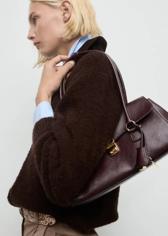 Veste bouclée avec col en velours côtelé